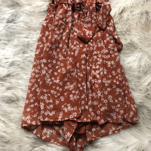 Daytrip Floral Print Sleeveless Orange & White Mini Dress Small - Picture 7 of 13